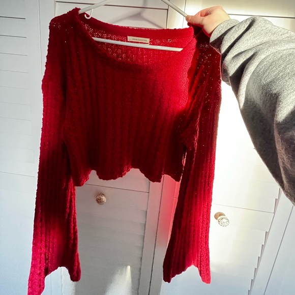 Urban outfitters, bell sleeved cropped knit sweater. - Picture 2 of 2
